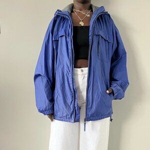 Vintage Hillary Retro Blue Windbreaker Jacket